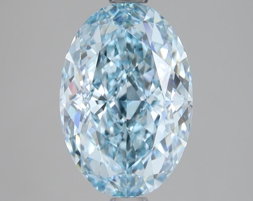 3.07 Ct. Fancy Intense Blue Oval Lab Grown Diamond