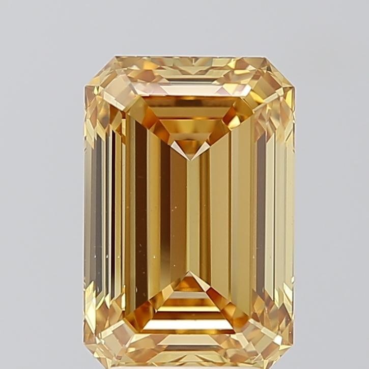 4.05 Ct. Fancy Intense Orangy Yellow Emerald Lab Grown Diamond