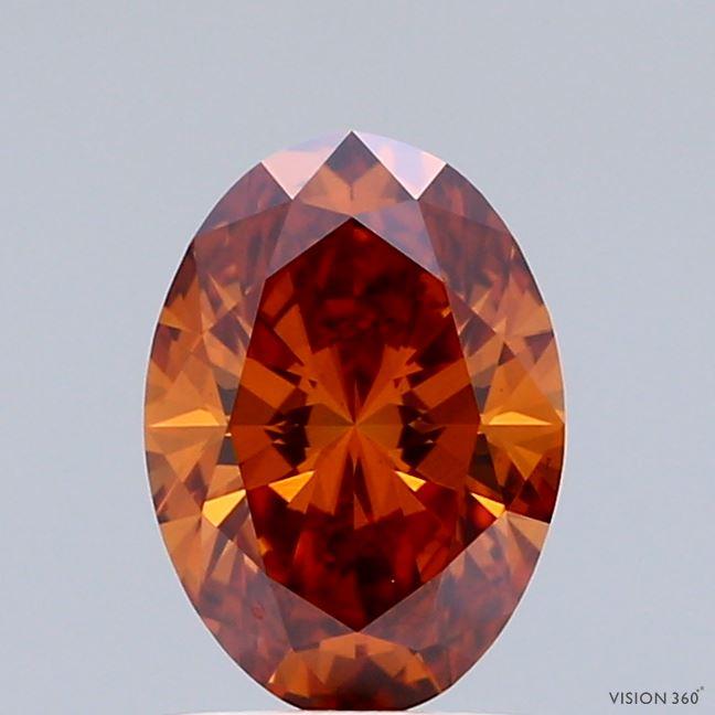 1.03 Ct. Fancy Vivid Orange Oval Lab Grown Diamond