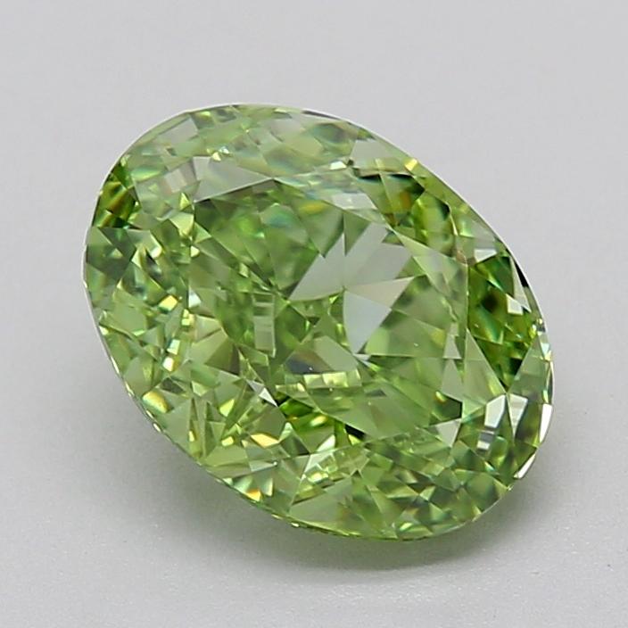 2.00 Ct. Fancy Vivid  Green Oval Lab Grown Diamond