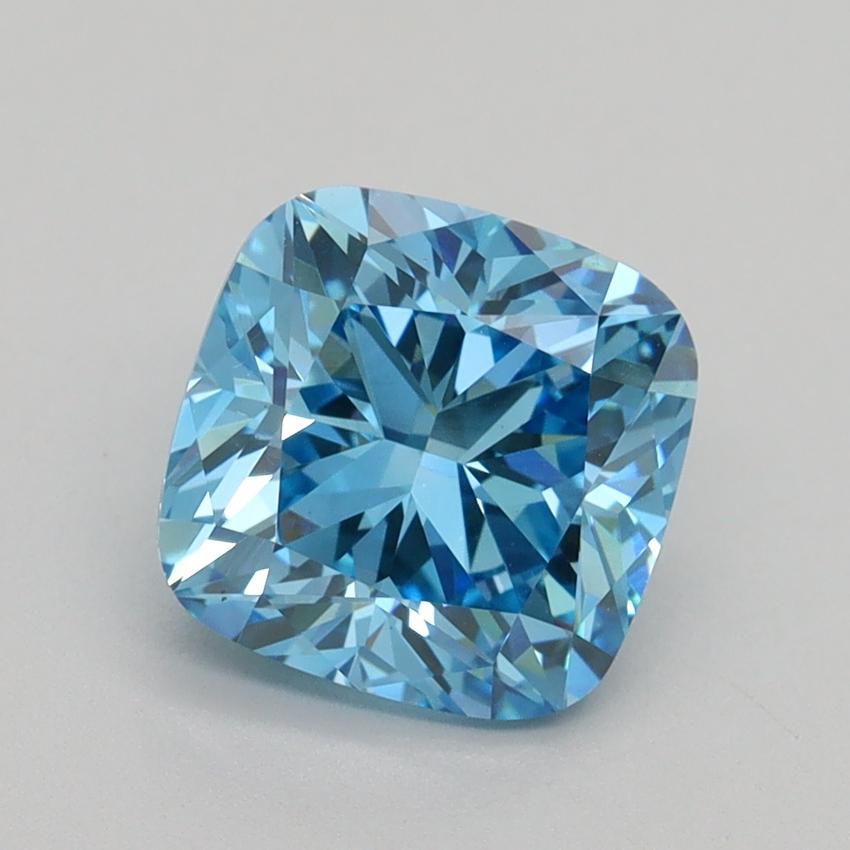 2.08 Ct. Fancy Vivid Blue Cushion Lab Grown Diamond