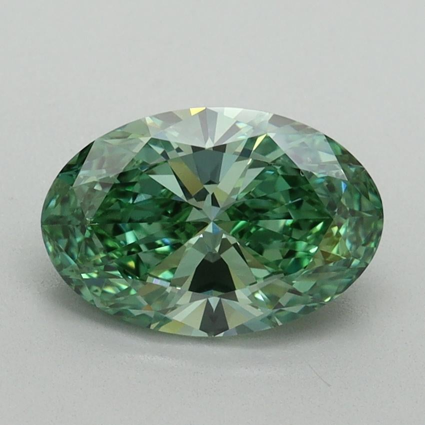 1.62 Ct. Fancy Vivid Green Oval Lab Grown Diamond