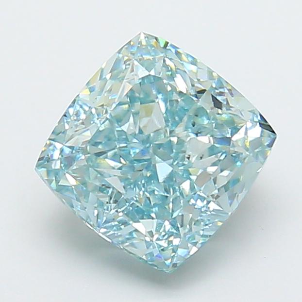 3.37 Ct. Fancy Intense  Green Cushion Lab Grown Diamond