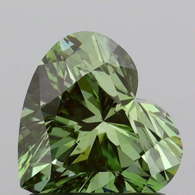 1.00 Ct. Fancy Vivid  Green Heart Lab Grown Diamond