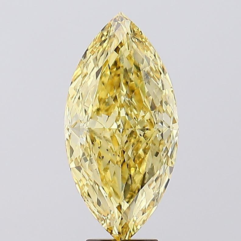 6.55 Ct. Fancy Vivid Yellow Marquise Lab Grown Diamond
