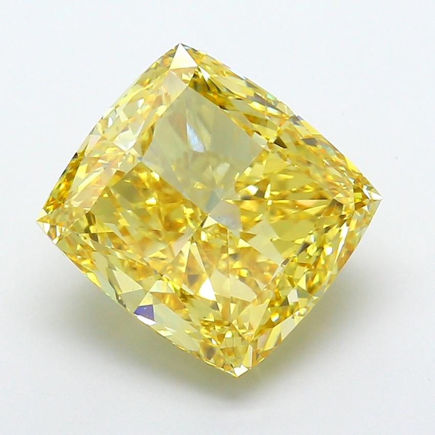 11.06 Ct. Fancy Intense New_Mst Yellow Cushion Lab Grown Diamond
