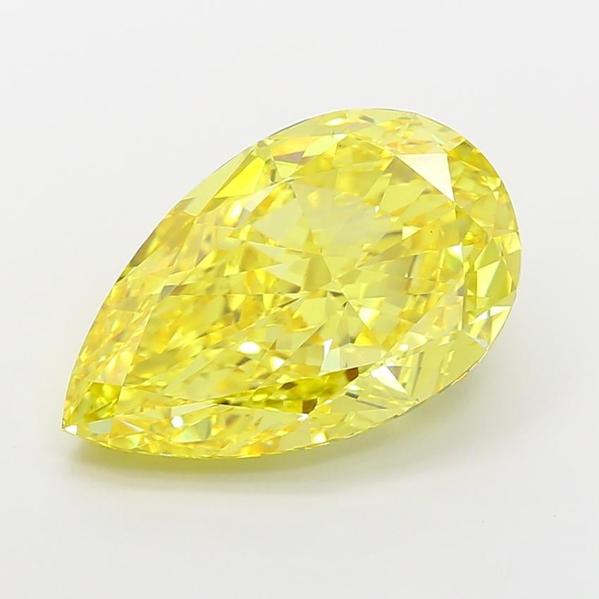 9.61 Ct. Fancy Vivid Yellow Pear Lab Grown Diamond