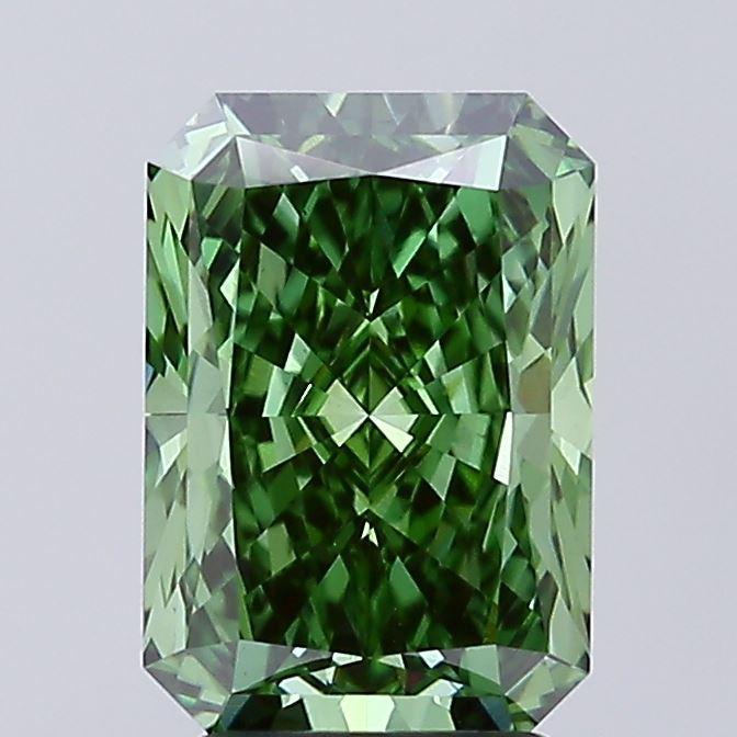 3.05 Ct. Fancy Vivid Green Radiant Lab Grown Diamond
