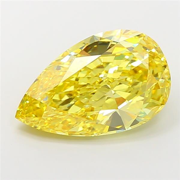 8.13 Ct. Fancy Vivid Yellow Pear Lab Grown Diamond