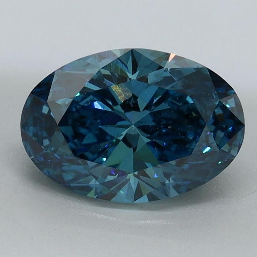 1.57 Ct. Fancy Vivid Malibu Blue Oval Lab Grown Diamond