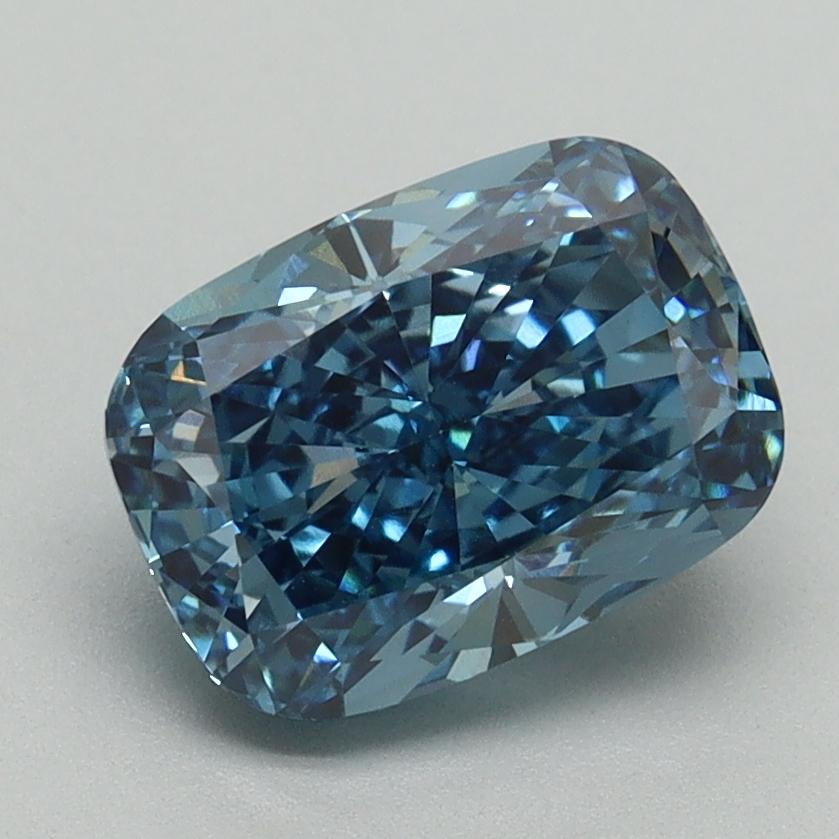 2.17 Ct. Fancy Vivid Blue Cushion Lab Grown Diamond
