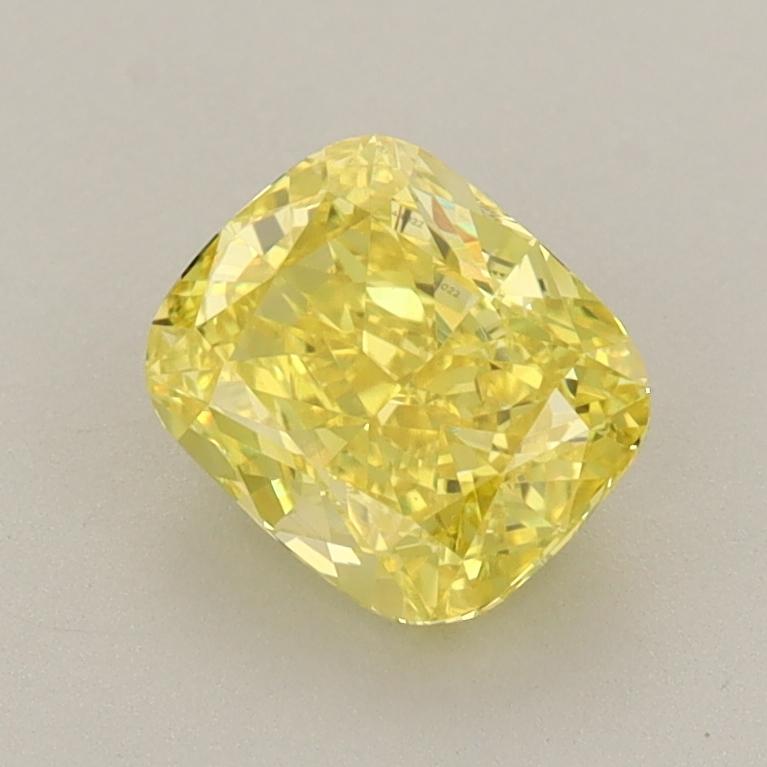 1.29 Ct. Fancy Vivid  Yellow Cushion Lab Grown Diamond