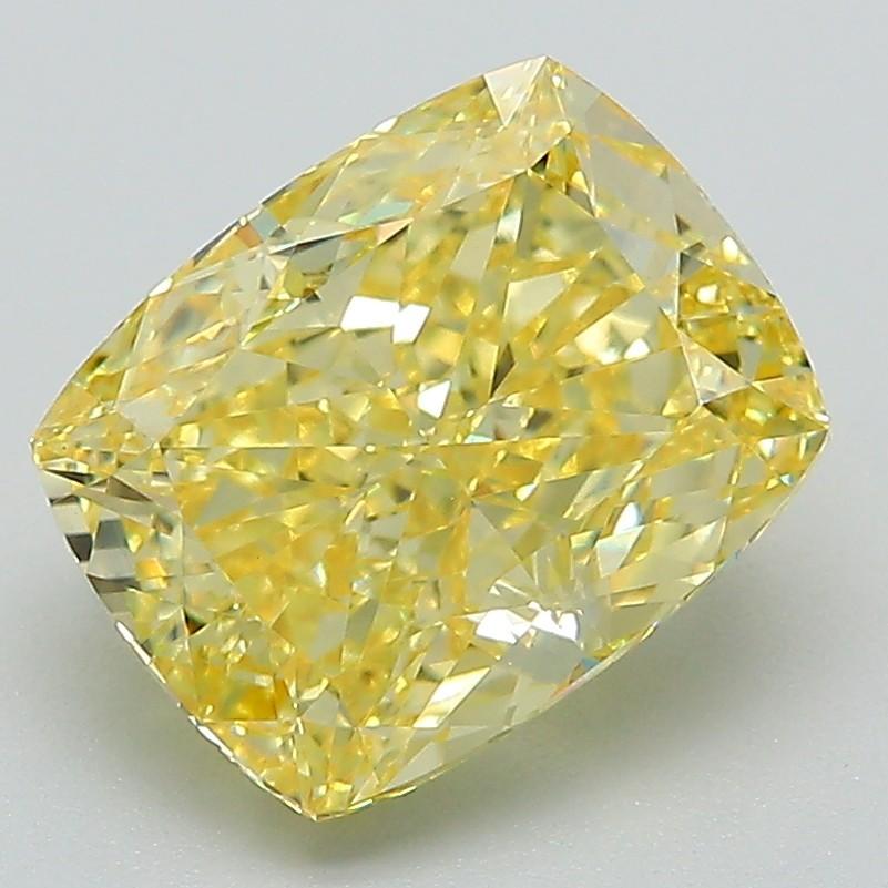 3.20 Ct. Fancy Intense Yellow Cushion Lab Grown Diamond