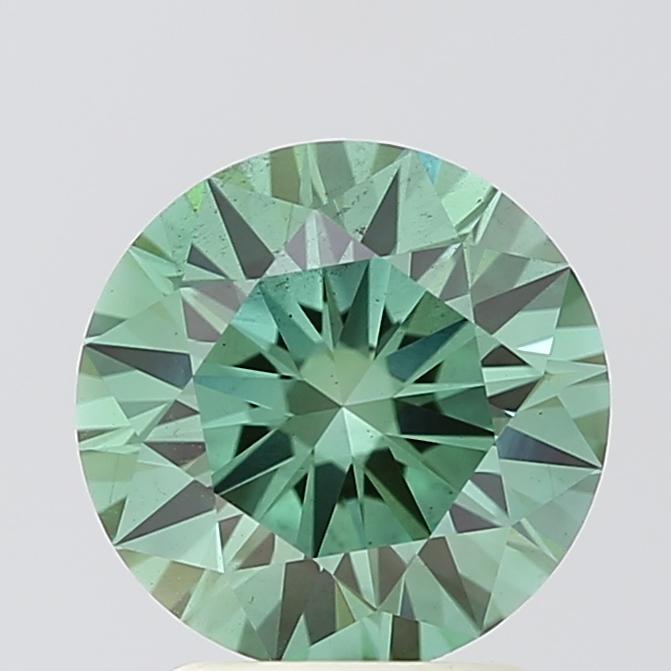 2.04 Ct. Fancy Vivid Green Round Lab Grown Diamond