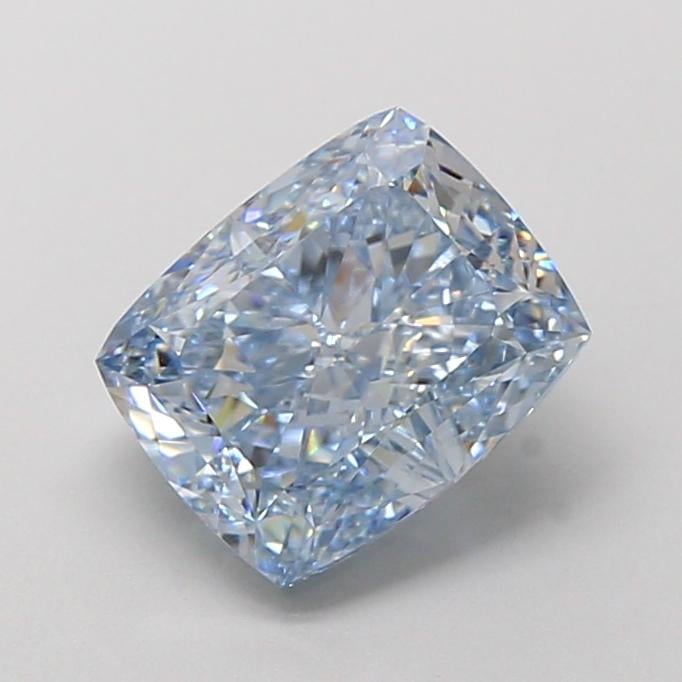 2.64 Ct. Fancy Vivid  Blue Cushion Lab Grown Diamond