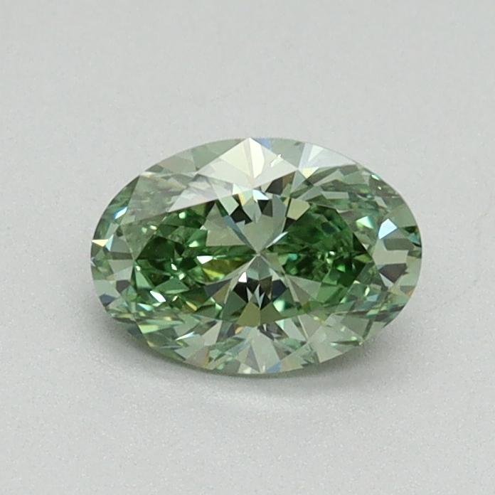 0.52 Ct. Fancy Vivid Green Oval Lab Grown Diamond