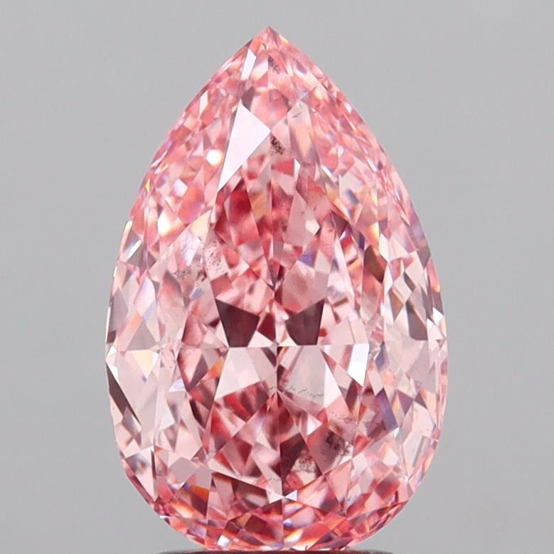 3.05 Ct. Fancy Vivid  Pink Pear Lab Grown Diamond