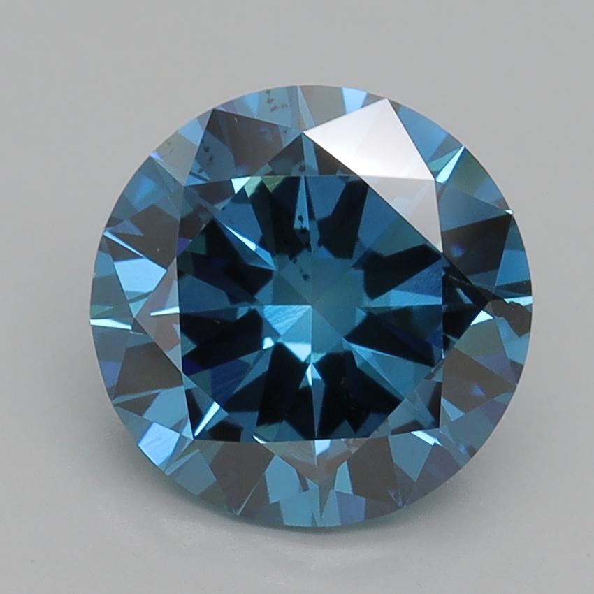2.43 Ct. Fancy Vivid Blue Round Lab Grown Diamond