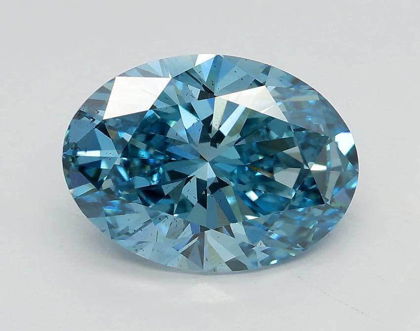 2.74 Ct. Fancy Vivid Blue Oval Lab Grown Diamond