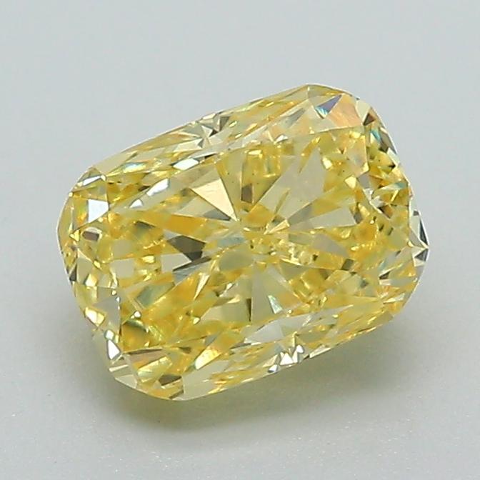 1.39 Ct. Fancy Intense Yellow Cushion Lab Grown Diamond