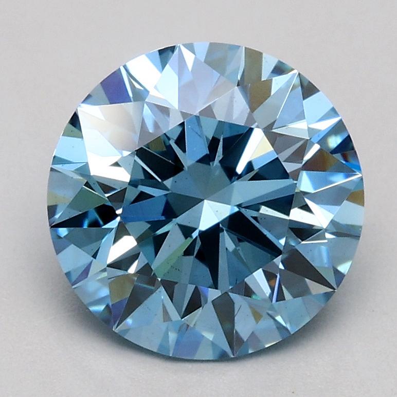 1.56 Ct. Fancy Intense Blue Round Lab Grown Diamond