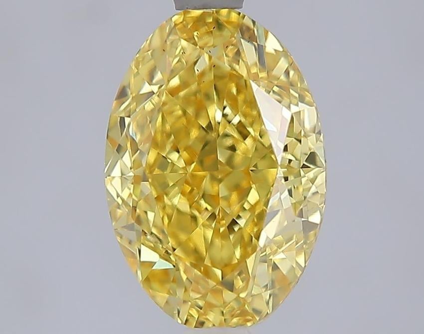 2.57 Ct. Fancy Vivid Yellow Yellow Oval Lab Grown Diamond