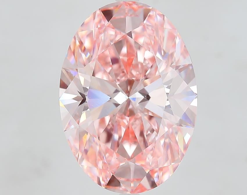 10.79 Ct. Fancy Vivid Pink Oval Lab Grown Diamond