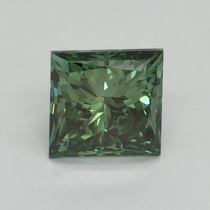 2.11 Ct. Fancy Vivid Pacific Green Princess Lab Grown Diamond