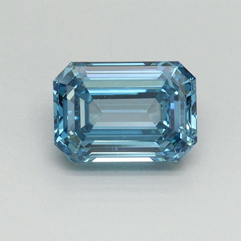1.01 Ct. Fancy Vivid Blue Emerald Lab Grown Diamond