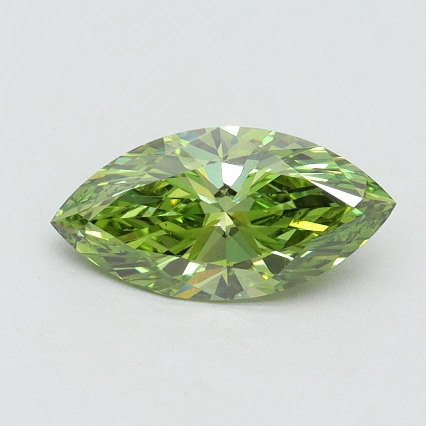 1.08 Ct. Fancy Vivid Green Marquise Lab Grown Diamond