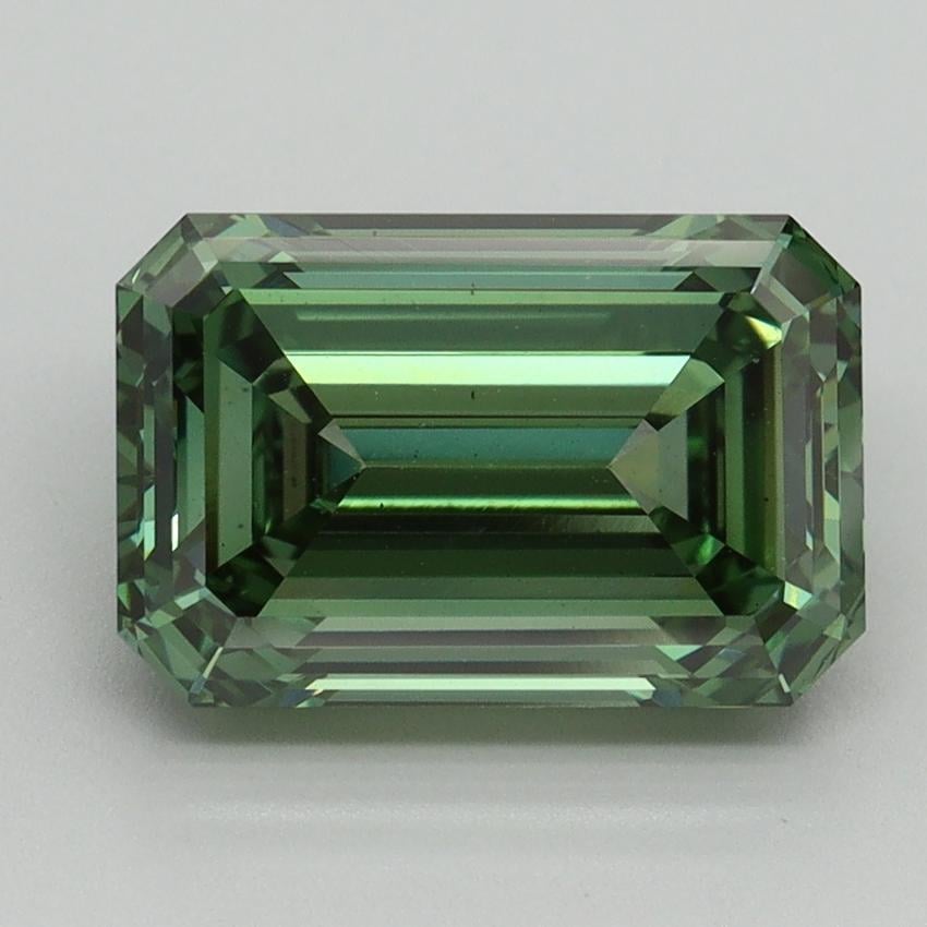 3.53 Ct. Fancy Vivid Pacific Green Emerald Lab Grown Diamond