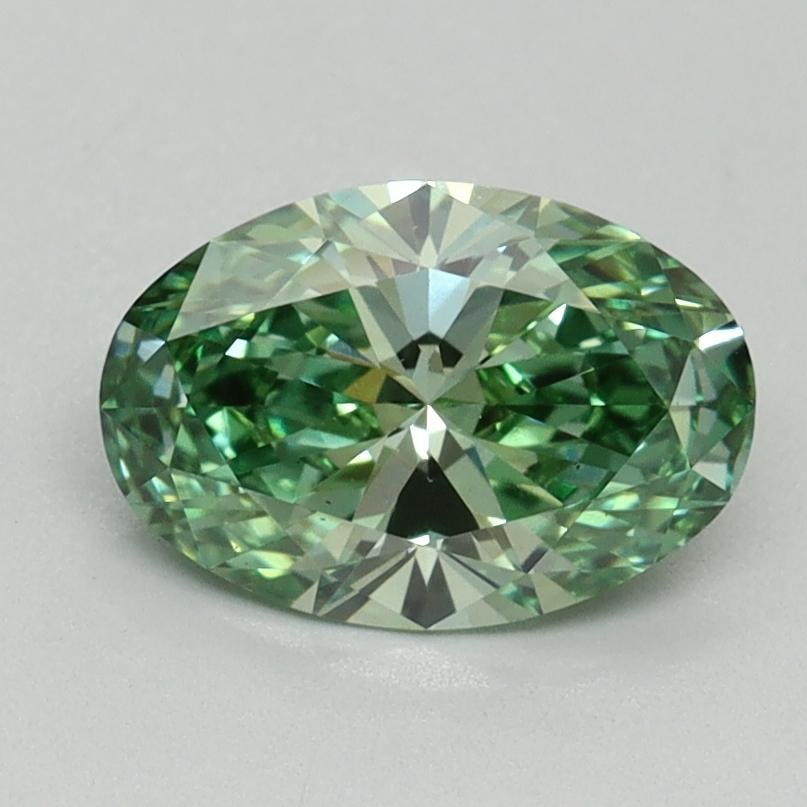 1.14 Ct. Fancy Vivid Green Oval Lab Grown Diamond
