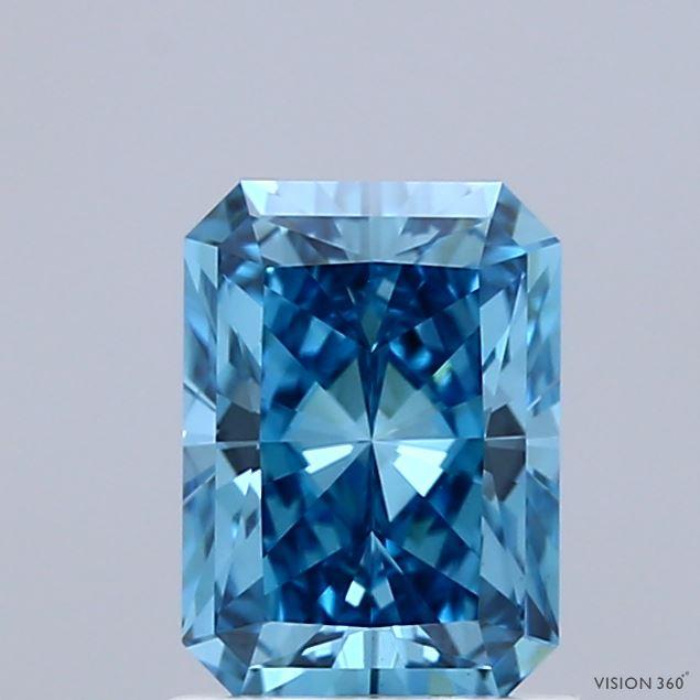 1.24 Ct. Fancy Vivid  Blue Radiant Lab Grown Diamond