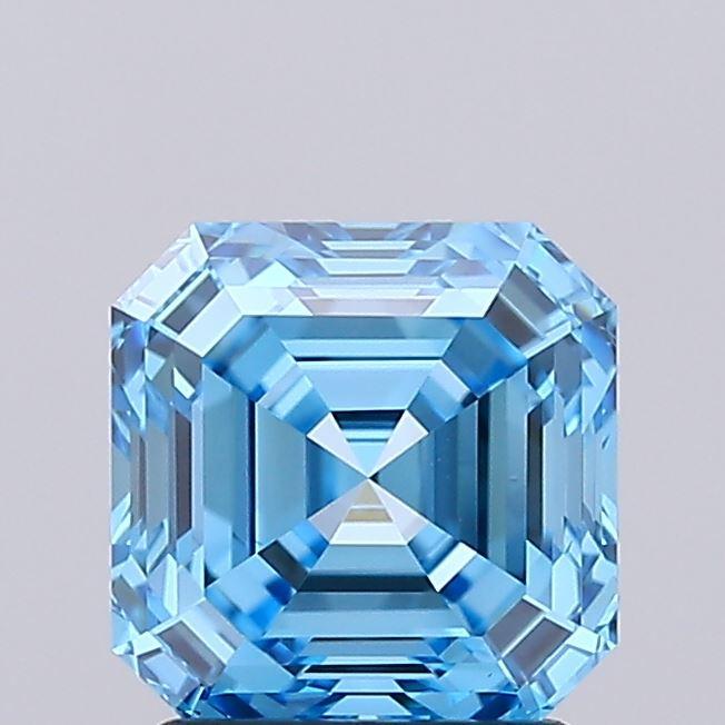 2.04 Ct. Fancy Vivid  Blue Asscher Lab Grown Diamond