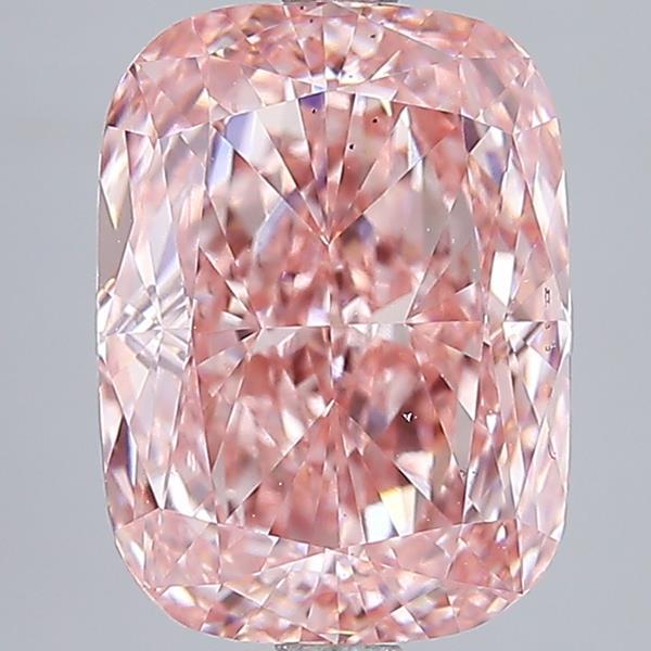 4.04 Ct. Fancy Vivid Pink Cushion Lab Grown Diamond