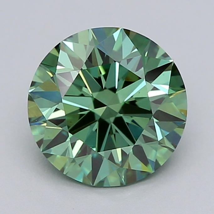 1.61 Ct. Fancy Green Round Lab Grown Diamond