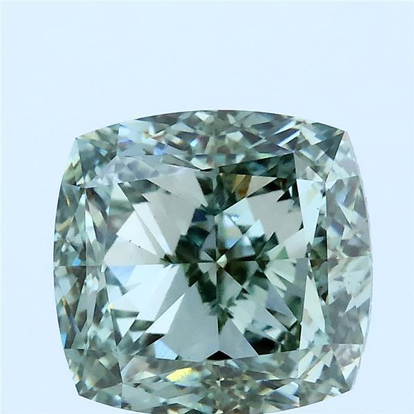 4.05 Ct. Fancy Green Cushion Lab Grown Diamond