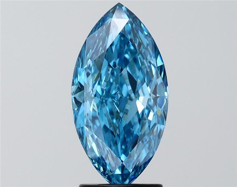 2.56 Ct. Fancy Vivid Blue Marquise Lab Grown Diamond