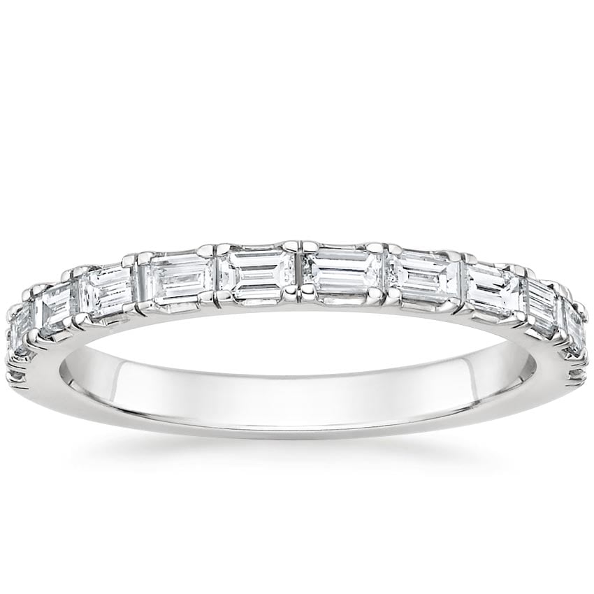 wedding band emerald cut diamonds