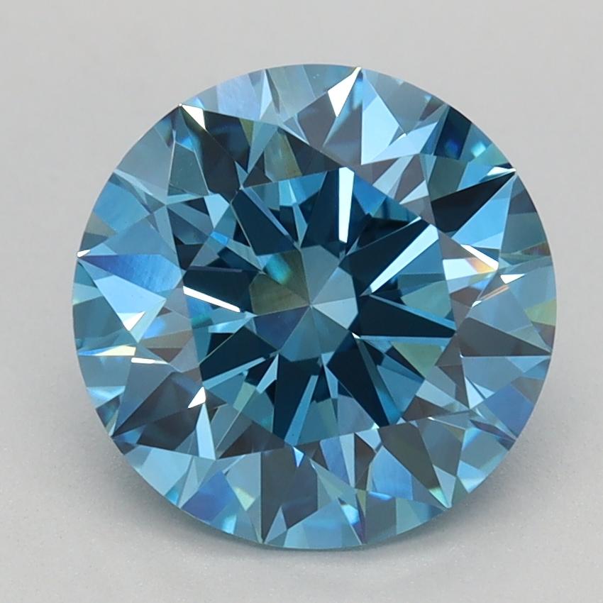 2.09 Ct. Fancy Vivid Blue Round Lab Grown Diamond