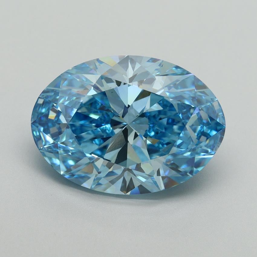 10.03 Ct. Fancy Vivid Blue Oval Lab Grown Diamond