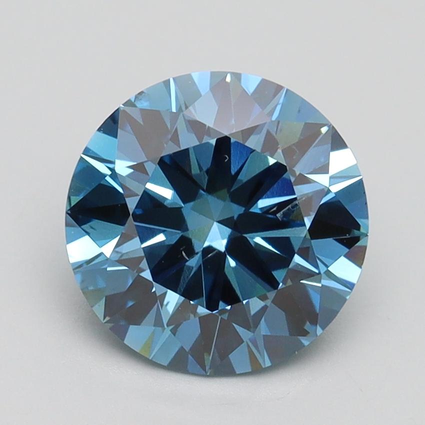 2.01 Ct. Fancy Vivid Blue Round Lab Grown Diamond