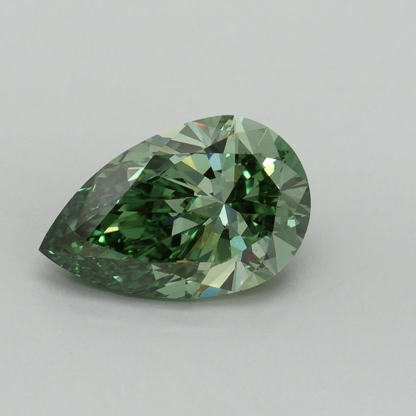 3.01 Ct. Fancy Vivid Pacific Green Pear Lab Grown Diamond