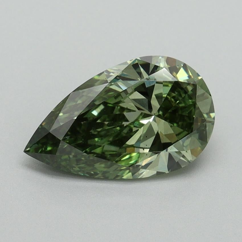 1.51 Ct. Fancy Vivid Green Pear Lab Grown Diamond