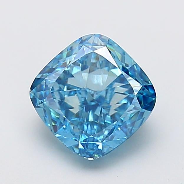 3.03 Ct. Fancy Vivid  Blue Cushion Lab Grown Diamond