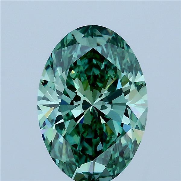 2.05 Ct. Fancy Vivid Green Oval Lab Grown Diamond