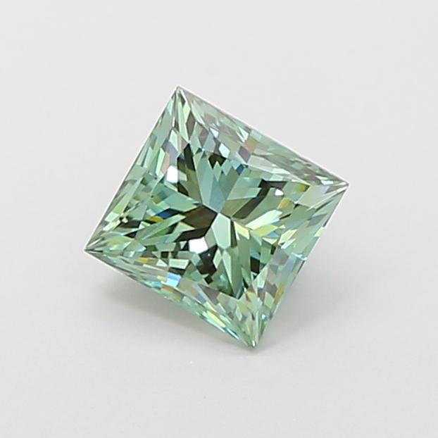 0.94 Ct. Fancy Vivid Green Princess Lab Grown Diamond