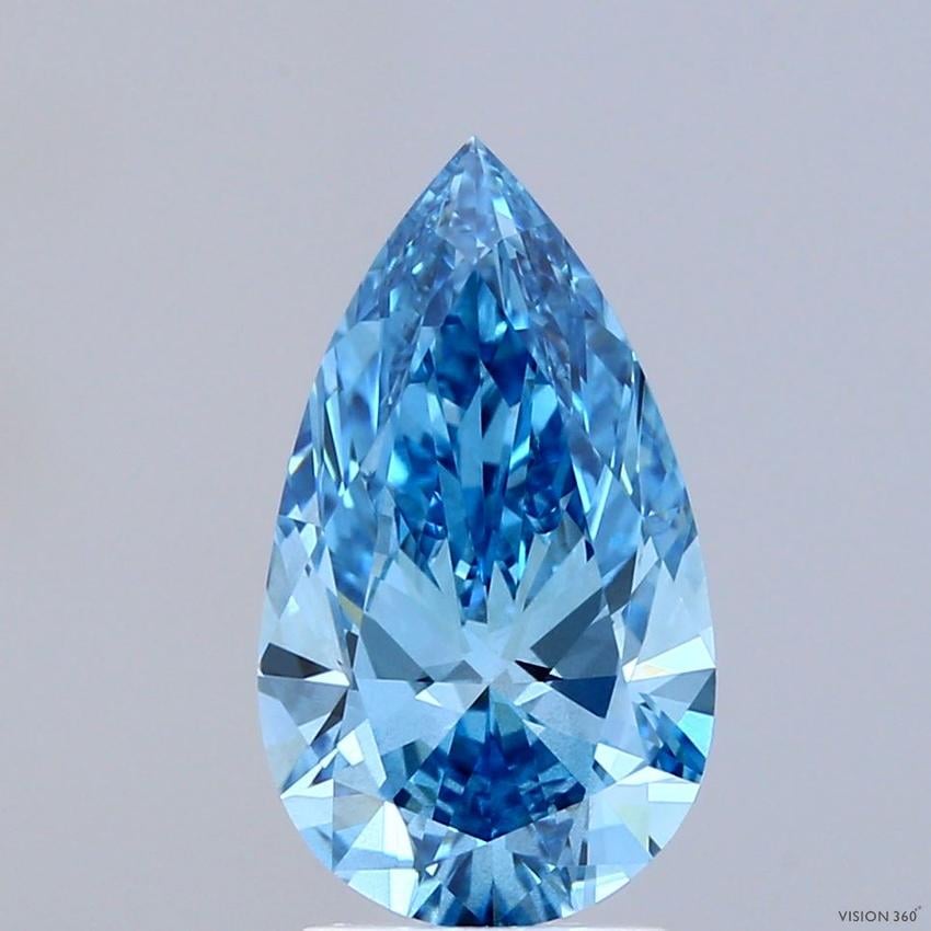 2.50 Ct. Fancy Vivid Blue Pear Lab Grown Diamond