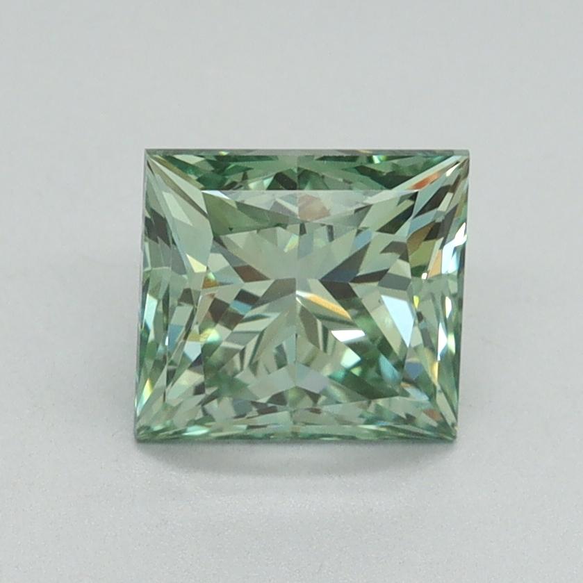 1.54 Ct. Fancy Vivid Green Princess Lab Grown Diamond