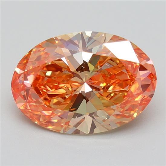 1.98 Ct. Fancy Intense Orange Pink Oval Lab Grown Diamond